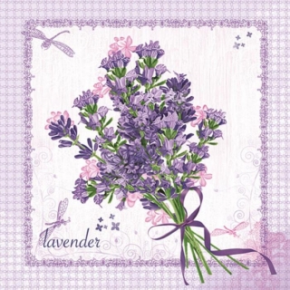 Ubrousek s levandulí - decoupage