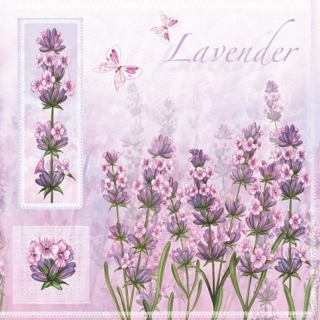 Ubrousek s levandulí - decoupage