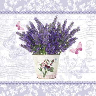 Ubrousek s levandulí - decoupage