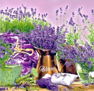 Ubrousek s levandulí - decoupage
