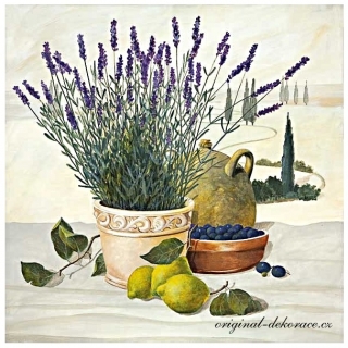 Ubrousek s levandulí - decoupage