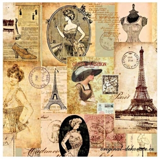 Ubrousek s Eiffelovkou, Paris - decoupage